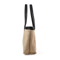 Large Capacity Custom Silkscreen Embroidery Logo Eco-Friendly Recycled Burlap Bags Jute Tote Shopping Bag